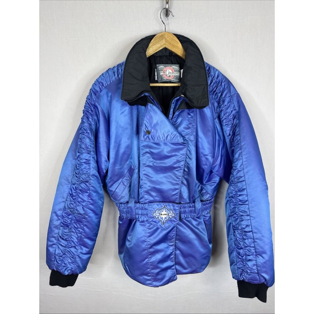 Vintage Polaris Blue Insulated Snowmobile Jacket Women’s Large Canada‎ Made